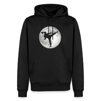 Fille de taekwondo - Sweat à capuche Premium bio Homme - noir - Devant - Nico (187cm)