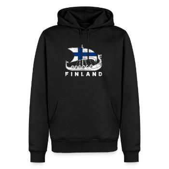 Finland Finne - Männer Premium Bio Hoodie - Schwarz - Vorne - Nico (187cm)