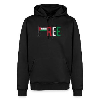 Liberté de Palestine - Sweat à capuche Premium bio Homme - noir - Devant - Nico (187cm)
