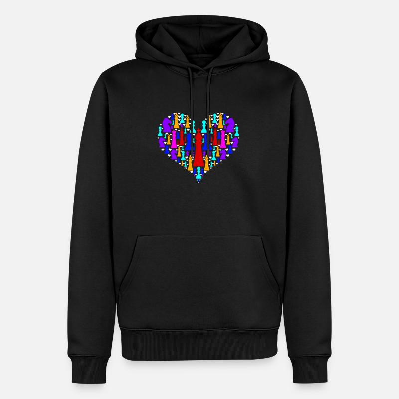 Amour d'échecs - Sweat à capuche Premium bio Homme - noir