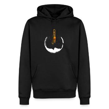Posaune Mondlicht - Männer Premium Bio Hoodie - Schwarz - Vorne - Nico (187cm)
