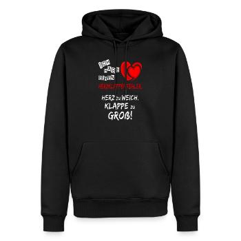 Herzklappenfehler lustige Sprüche Geschenkidee - Männer Premium Bio Hoodie - Schwarz - Vorne - Nico (187cm)