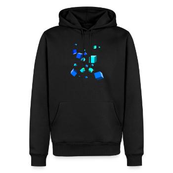 3D-Würfel - Männer Premium Bio Hoodie - Schwarz - Vorne - Nico (187cm)
