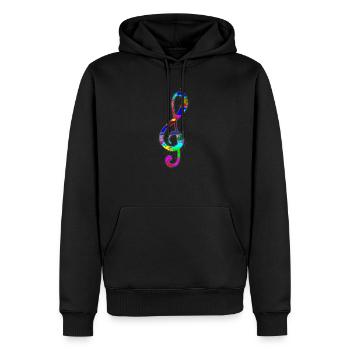 Notes de musique Clef - Sweat à capuche Premium bio Homme - noir - Devant - Nico (187cm)