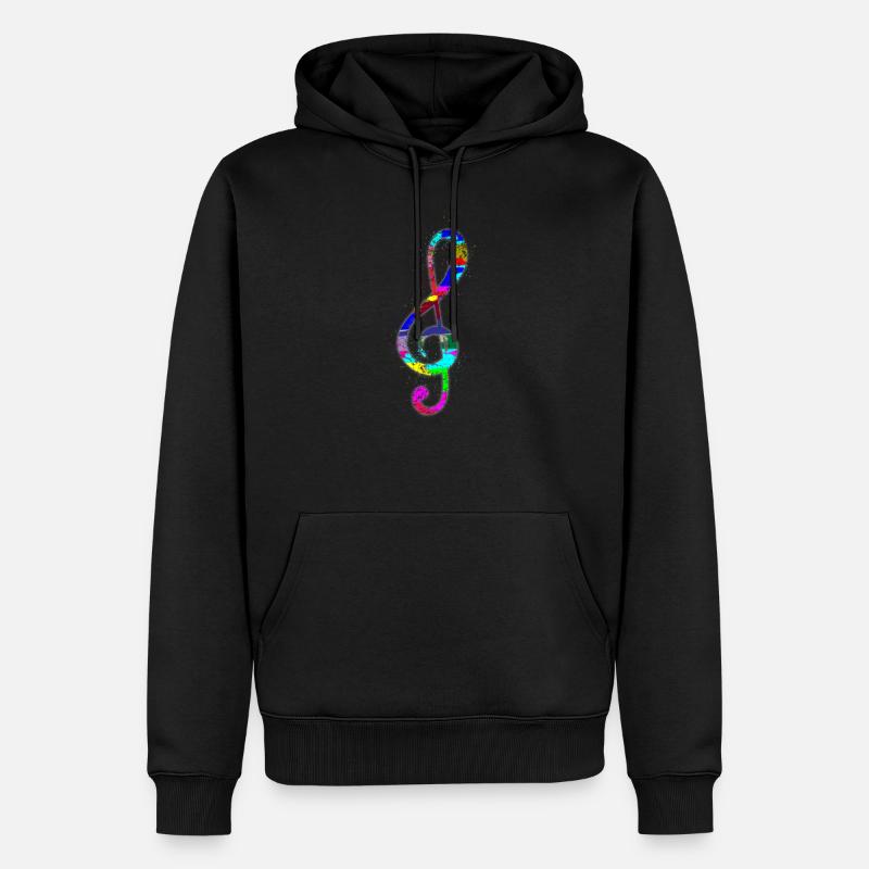 Notes de musique Clef - Sweat à capuche Premium bio Homme - noir