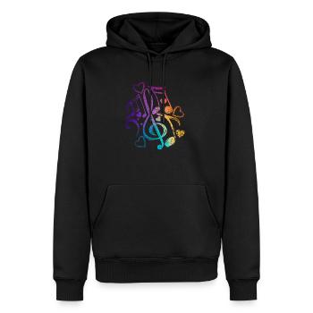 Musique de Clef - Sweat à capuche Premium bio Homme - noir - Devant - Nico (187cm)