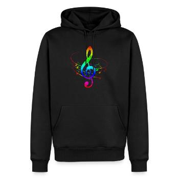 Notenschlüssel Musiker - Männer Premium Bio Hoodie - Schwarz - Vorne - Nico (187cm)