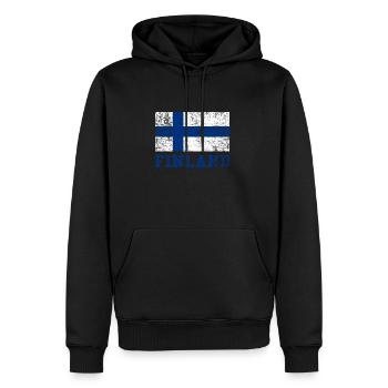 Finnland Flagge - Männer Premium Bio Hoodie - Schwarz - Vorne - Nico (187cm)