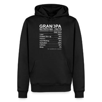 Grandpa Nutritional Facts - Männer Premium Bio Hoodie - Schwarz - Vorne - Nico (187cm)