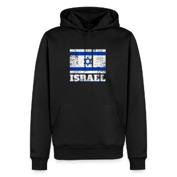 Drapeau d’Israël - Sweat à capuche Premium bio Homme - noir - Devant - Nico (187cm)