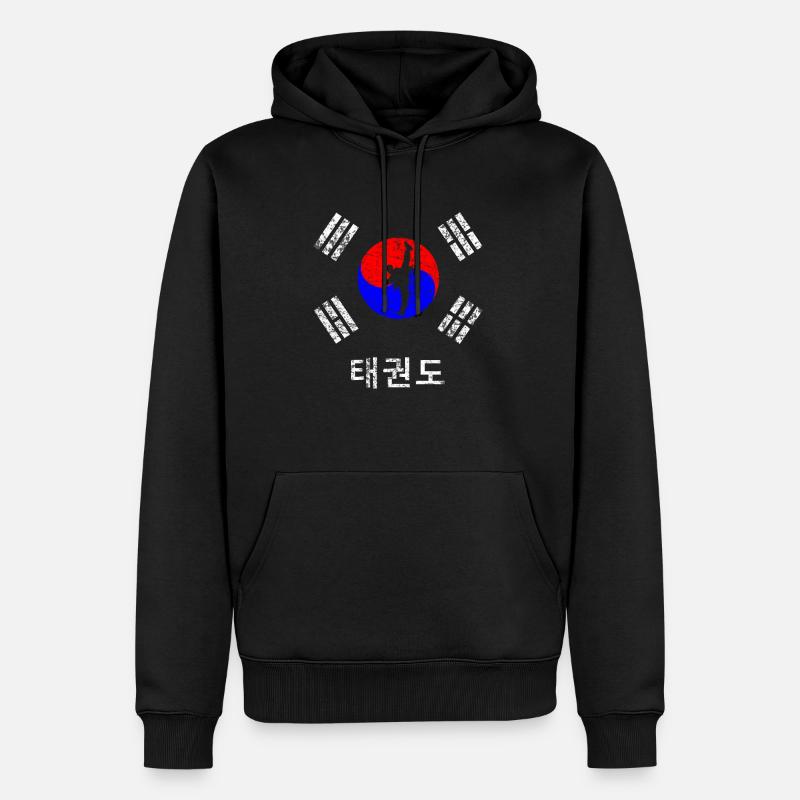 Taekwondo - Sweat à capuche Premium bio Homme - noir