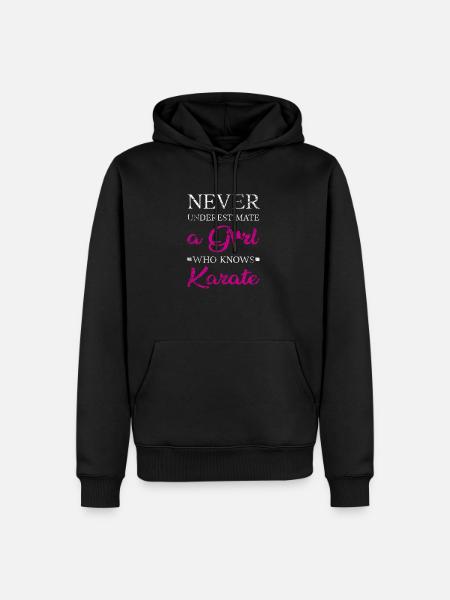 Karate Mädchen - Männer Premium Bio Hoodie - Schwarz