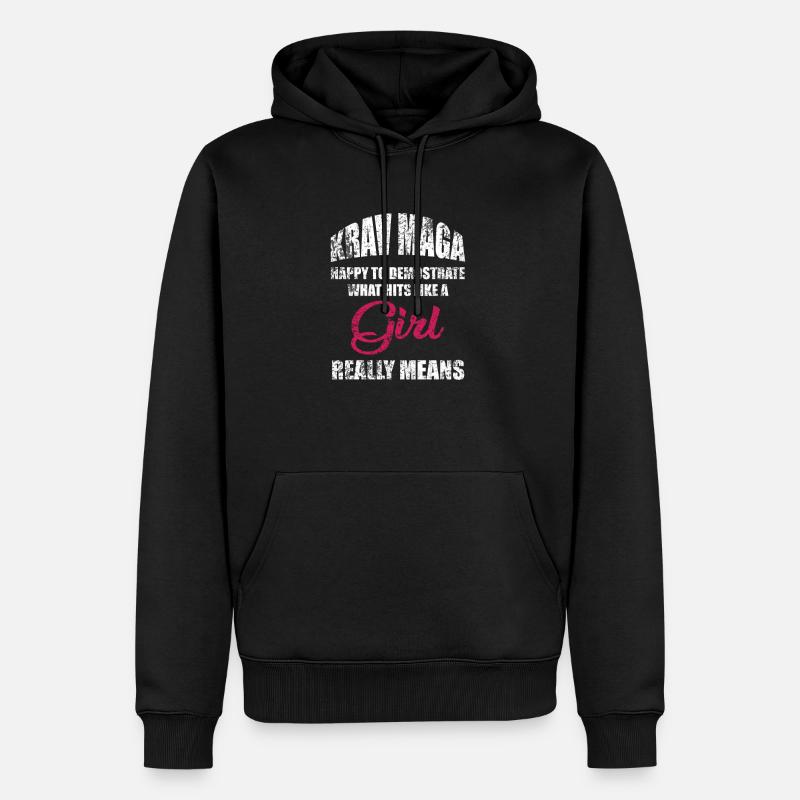 Krav Maga Mädchen - Männer Premium Bio Hoodie - Schwarz