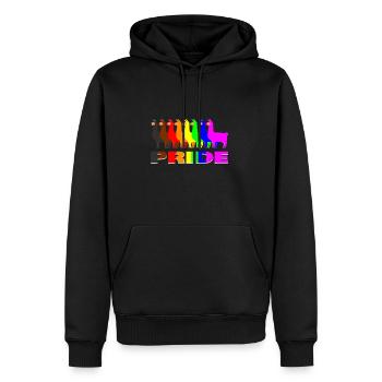 Lama, amérique sud, animal - Sweat à capuche Premium bio Homme - noir - Devant - Nico (187cm)