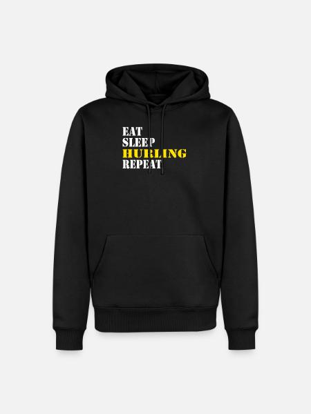 eat sleep hurling repeat - Men’s Premium Organic Hoodie - black