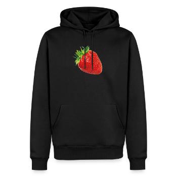 Strawberry - Men’s Premium Organic Hoodie - black - Front - Nico (187cm)