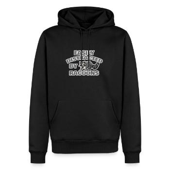 Waschbär Wald Bandit - Männer Premium Bio Hoodie - Schwarz - Vorne - Nico (187cm)