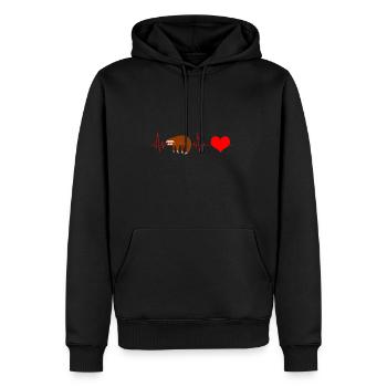 Amour de coeur paresseux - Sweat à capuche Premium bio Homme - noir - Devant - Nico (187cm)