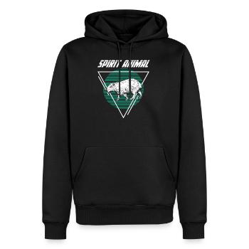 Capybara - Männer Premium Bio Hoodie - Schwarz - Vorne - Nico (187cm)