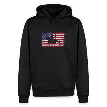 Cowboy America - Sweat à capuche Premium bio Homme - noir - Devant - Nico (187cm)