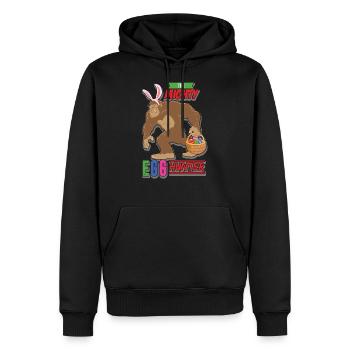 Bigfoot Egg Hunter - Easter Bunny Basket Holiday - Men’s Premium Organic Hoodie - black - Front - Nico (187cm)