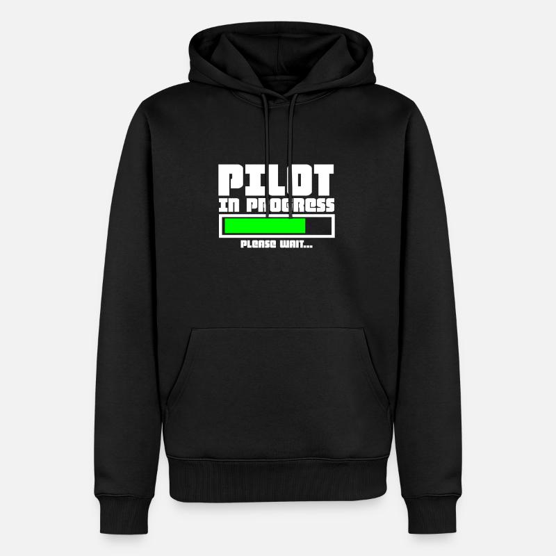 Pilot Flieger - Männer Premium Bio Hoodie - Schwarz