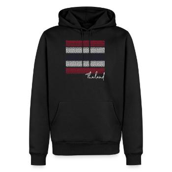 Thaïlande - Sweat à capuche Premium bio Homme - noir - Devant - Nico (187cm)
