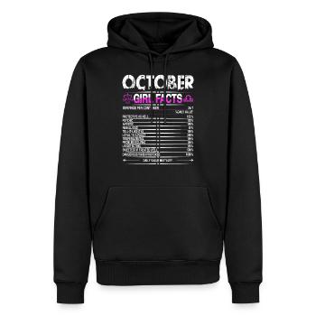 Oktober Waage Mädchen Fakten - Männer Premium Bio Hoodie - Schwarz - Vorne - Nico (187cm)