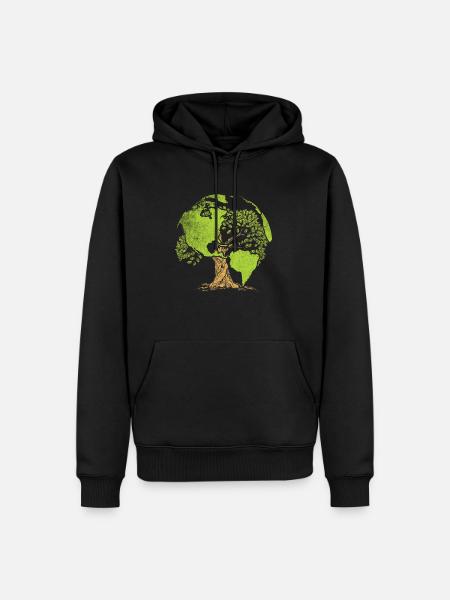Earth Day Planet - Men’s Premium Organic Hoodie - black