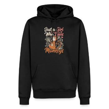 Affe Affen - Männer Premium Bio Hoodie - Schwarz - Vorne - Nico (187cm)