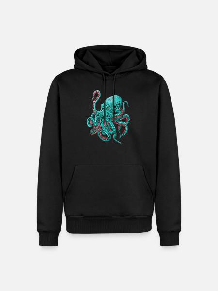 Oktopus Krake - Männer Premium Bio Hoodie - Schwarz