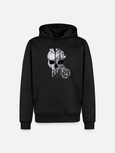 Tête de mort - Sweat à capuche Premium bio Homme - noir