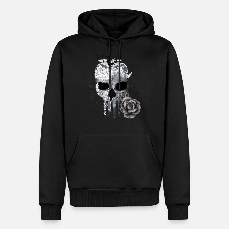 Tête de mort - Sweat à capuche Premium bio Homme - noir