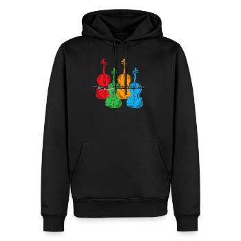 Violoncelle - Sweat à capuche Premium bio Homme - noir - Devant - Nico (187cm)
