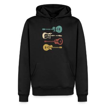 Guitariste guitariste - Sweat à capuche Premium bio Homme - noir - Devant - Nico (187cm)