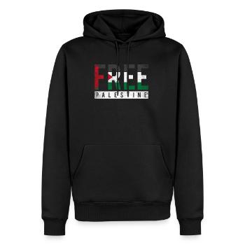 Drapeau Palestine - Sweat à capuche Premium bio Homme - noir - Devant - Nico (187cm)