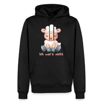 Ich war's nicht unschuldig Lamm Unschuldslamm süß - Männer Premium Bio Hoodie - Schwarz - Vorne - Nico (187cm)