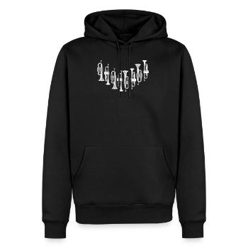 Instrument de musique trompette - Sweat à capuche Premium bio Homme - noir - Devant - Nico (187cm)