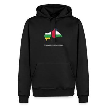 Carte du pays République centrafricaine - Sweat à capuche Premium bio Homme - noir - Devant - Nico (187cm)