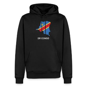 Democratic Republic of the Congo country map - Men’s Premium Organic Hoodie - black - Front - Nico (187cm)