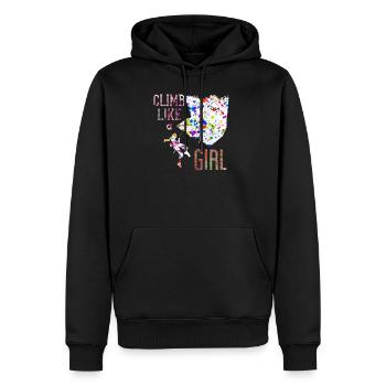 Cadeau fille escalade - Sweat à capuche Premium bio Homme - noir - Devant - Nico (187cm)