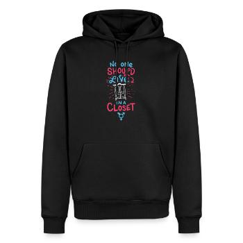 Personne ne devrait vivre dans un placard Gay Pride - Sweat à capuche Premium bio Homme - noir - Devant - Nico (187cm)