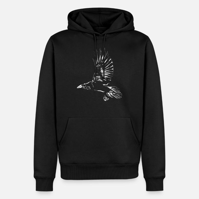 Corbeau - Sweat à capuche Premium bio Homme - noir