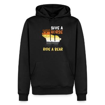 Save A Horse Ride A Bear Gay Pride - Men’s Premium Organic Hoodie - black - Front - Nico (187cm)