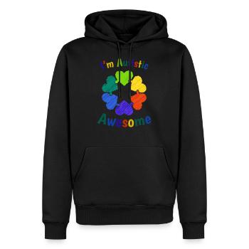 Ich bin autistisch bedeutet, ich bin großartig, bunter Autismus - Männer Premium Bio Hoodie - Schwarz - Vorne - Nico (187cm)