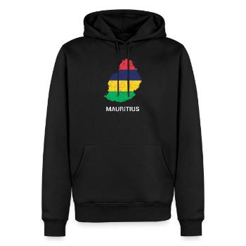 Mauritius (Maurice) Landkarte & Flagge - Männer Premium Bio Hoodie - Schwarz - Vorne - Nico (187cm)