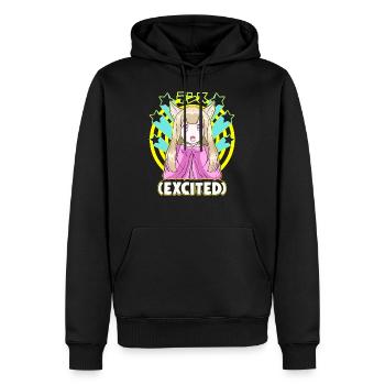 Anime Fille Japonaise Manga Visage Excité Mignon Otaku - Sweat à capuche Premium bio Homme - noir - Devant - Nico (187cm)