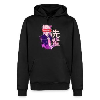 Anime Manga Senpai Schulmädchen Zensur - Männer Premium Bio Hoodie - Schwarz - Vorne - Nico (187cm)