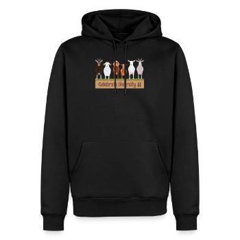 Gift for Goat Lovers | Funny Celebrate Diversity - Men’s Premium Organic Hoodie - black - Front - Nico (187cm)