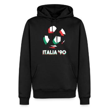 ITALIA 90 - Men’s Premium Organic Hoodie - black - Front - Nico (187cm)